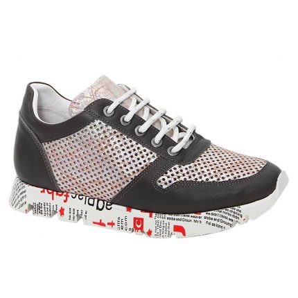Gray Vintage Tuscany Leather Breathable Women Sneakers